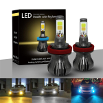 2x LED H8 H9 H11 Valge/Sinine Kahev&auml;rvilised COB Pirnid Vilkuvad Strobe Vilkumine Auto Udutulede Komplekt 12V-24V