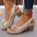 Moodsad naiste sandaalid 2025 Suvi Klassikalised Retro Slip-on Mugavad K&otilde;rged Kontsad Hingavad Libisemiskindlad Kerged Sandaalid Naistele Mujer 36 aprikoosi