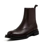 Moodsad Kuumad Ehtsad Nahast Naiste Saapad Talvised Slip-On Nikerdustega Brogues Chelsea Saapad Paksude Kontsadega Pahkluusallid Naiste Kingad Briti Stiil 39 pruun
