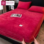 Pehme Soe Pl&uuml;&uuml;sist Kummiga Voodilina Elastne Madratsikate Kohev Korallfliis Voodipesu Talvine Paar Luksuslik Kaheinimesevoodi Voodipesu 90x200x10cm 1pc