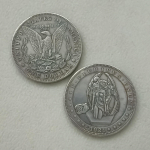 1 tk 1881 R&auml;ndaja v&auml;liskaubanduse m&auml;lestusm&uuml;nt M&uuml;ndi l&auml;bim&otilde;&otilde;t 38MM One Size