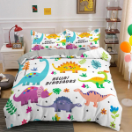 Armas Dinosaurus Tekikott Lastele 3D Joonisfilm Loom Voodipesukomplekt T&auml;issuuruses/Queen Mikrofiberist Tekikott Poisile T&uuml;drukule Lapse Magamistoa Sisustus 70x133cm