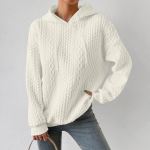 Naiste pusad, pikkade varrukatega vabaaja, tugeva n&ouml;&ouml;riga kapuutsiga kampsunid naiste pullover XL valge