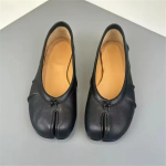 2026 Eraldatud varbad Naiste Baleriinad Moodsad Tabi Kingad Vabaaja Slip-on Loaferid Daamide Volditud Nahast Espadrillid Zapatillas Mujer 37 must