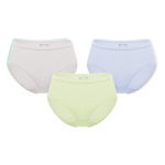 Purcotton Women's 5A Antibacterial Mid-Waist Cotton Underwear (3-Pack) L
