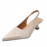 Br&auml;ndi Disaineri Slingbacks K&otilde;rged Kontsad Kingad Naistele Teravaotsalised Sinised Teravaotsalise Varbaga Peokingad Suvised &Otilde;hukese Kontsaga Sandaalid K&otilde;rge Kontsaga Kingad 35 valge