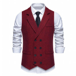 J&auml;medast villast &uuml;likonna vest Retro CDouble Breasted Vest S burgundiapunane