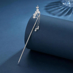 S990 puhas h&otilde;be ploomi&otilde;ie juukseklamber - Naiste elegantne antiikstiilis Qipao soengu aksessuaar. S990 Pure Silver