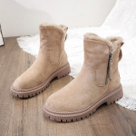 Naiste talvesaapad keskmise toruga pluss sametist paksendatud soojad puuvillased kingad karusnahast integreeritud mood platvorm naiste papud 39