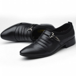 Klassikalised meeste kleitkingad Slip on PU nahast kingad meestele Plus Size Point Toe Business vabaaja meeste pidulikud kingad pulmadeks 48 must