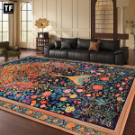Luksuslik sametist vaipPehme pol&uuml;ester libisemisvastane ja masinpestav, boheemlaslik p&auml;rsia disain elavate lilledega 1pc Flannel 40x60cm beige