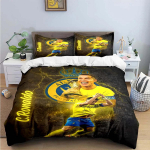 Moodne Jalgpallit&auml;ht R-Ronaldo Tr&uuml;kiga Voodipesukomplekt Tekikate Tekk Voodi Noortele Lastele T&uuml;drukud Poisid Luksuslik S&uuml;nnip&auml;evakingitus EU Twin 135x200cm