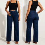Naiste Mood Retro Salendavad Sirge S&auml;&auml;rega Tuharaid T&otilde;stvad Keskmise V&ouml;&ouml;kohaga Sinised Pesemata DENIM P&uuml;ksid S sinine