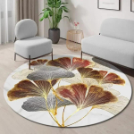 Kuldne Ginkgo Leht &Uuml;mmargune Vaip Abstraktne Geomeetriline Ala Vaip elutuppa Magamistuppa K&ouml;&ouml;ki Dekoratiivne Libisemiskindel Sisep&otilde;randamatt 90x90cm