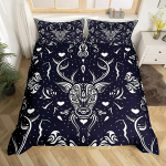 T&auml;iskasvanutele Must Damaskus Tekikoti Komplekt King, Antiikne Viktoriaanlik Barokk Voodipesu Komplekt Gootiline Vintage Lilleline Boheemlaslik Eksootiline Tekikott 70x133cm black