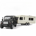 Simulatsioon 1/32 M&otilde;&otilde;tkava Land Rover Haagis Matkaauto Mudel T&otilde;mmatav Heli Valgus Haagissuvilad Mudel Valatud M&auml;nguasi S&otilde;iduk Lapsed Poiss M&auml;nguasi valge/must