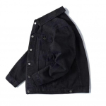 Meeste jakk Denim Retro Hip Hop Stiilis Lahtine &uuml;herealine pikkade varrukatega rev&auml;&auml;riga Mitu taskut Vabaaja t&auml;navar&otilde;ivad Suures suuruses meeste mantel XXL must