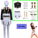 Anime K-POP Deemonik&uuml;tid Lapsed T&uuml;drukud Cosplay Kost&uuml;&uuml;m Rumi Zoey Mira Laps Rolli M&auml;ngimise Riietus Pidu Must Kuldne L&auml;ikiv Vormiriietus 110cm&KPop Demon Hunters