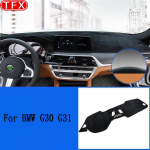 Flanellist auto armatuurlaua kattematt Libisemisvastane Pad Dashmat P&auml;ikesevari armatuurlaua vaip BMW 5-seeria G30 G31 LHD RHD jaoks Left rudder
