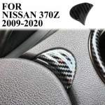 Carbon Fiber style inner central armrest box Switch Cover Trim For Nissan 370Z