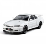 1/24 Nissan Skyline GTR-R34 Kiired ja vihased Sulam Autode Mudel Heli Valgus Kollektsioneeritav Miniatuur Voiture Diecast M&auml;nguauto Poiss valge