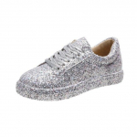 Naised Vulcanize Kingad Tossud Sliver Bling Kingad T&uuml;drukutele Lamedad Glitter tossud Naiste vabaaja hingavad paeltega spordijalatsid 35