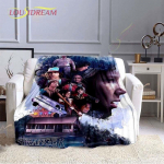 Stranger Things viskepleed t&auml;iskasvanutele, multifilmianime tekk, moekad lapitekid, kodu, kontor, vabaaja, laste kingitus, kodukaunistus 150x180cm