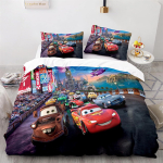 Autod Blits McQueeni 3D Laste Voodipesukomplekt 3-osaline Komplekt 1 Tekikott 100% Pol&uuml;ester Kodu Kaunistus Multikas 135x200cm
