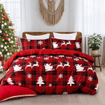 J&otilde;ulu tekkikate komplekt Kuninganna suurus Punane Buffalo ruuduline tekkikate muster Pehme ruuduline J&otilde;ulu voodipesu Kingitus Magamistoa sisustus 90X200cm red