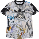 Adidas Originals lilleprindiga &uuml;mmarguse kaelusega l&uuml;hikeste varrukatega T-s&auml;rk Naiste topid CY7370 32