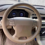 For Volvo S80 2006-2009 XC70 2007-2010 V70 2009 Hand-stitched beige Leather non-slip Car Steering Wheel Cover 1