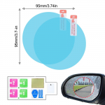 Car side rearview mirror PET+nano waterproof and anti fog film rainproof sticker with clear vision in rainy days universal set 95x95mm