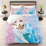 Printsess Elsa Frozen Prinditud Magamistoa Voodipesukomplekt Tekikott J&otilde;ulukingid Mugav Joonis Padjap&uuml;&uuml;riga EU Single(135*200cm)3pcs