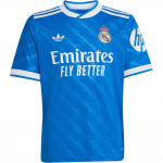 Adidas Originals Kiiresti kuivav T-s&auml;rk Real Madrid Teine v&otilde;&otilde;rsilma S&auml;rgi Br&auml;ndi Logo T&auml;ht Triip Jalgpall Spordir&otilde;ivad L&uuml;hikeste Varrukatega Laste Topid JP3930 128