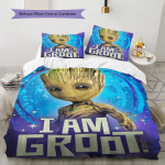 Groot Muster Voodipesu Tekikomplekt Tekikate Padjap&uuml;&uuml;r Kodu Dekoratsioon Kingitus (1 * tekikott + 2 * padjap&uuml;&uuml;ri, ilma s&uuml;damikuta) 135x200cm blue