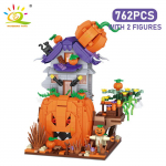 Halloweeni Mini K&otilde;rvitsamaja Mikro Mudel Ehitusklotsid Linn DIY K&otilde;rvitsavaguni Komplekt Klotsid M&auml;nguasjad Lastele Kingitus NO BOX