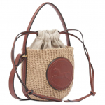 Chloe Hobusemedal Reljeefne Muster T&otilde;mbetraadiga Sulgemine Paberist Korvikott Mini Naiste kotid Punakaspruun CH25-US593O82-27S Basic Set (Bag+Dust Bag)
