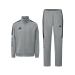 Adidas Poks 3-Triibuline Klassikaline Retro Sirgete S&auml;&auml;ristega Treeningjope Komplekt Unisex Treeningriided Hall TR30JR1BX-GYB+TR30PR1BX-GYB