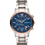 Emporio Armani Renato Sinine Kahev&auml;rviline Roosa Metall Meeste Kvarts Kronograaf AR80025 sinine