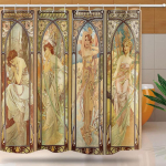Art Nouveau daami du&scaron;ikardin, Esteetiline kunsti aegade p&auml;ev, &Ouml;&ouml; puhkus, &Otilde;htune unistus, Koidik, Hommikune &auml;rkamine Vannitoa komplekt W165xH180cm