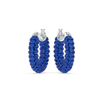Swarovski Tiiger L&auml;bistatud Suured Ringikujulised Kristallist Roodiumiga Pinnatud K&otilde;rvar&otilde;ngad Naiste k&otilde;rvar&otilde;ngad Sinine 5610955 Box (Random Color)