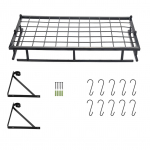 Metallist praepann pottide riiul seinale kinnitatav 10 konksuga k&ouml;&ouml;gitarvete hoiustamine  (90 cm)
