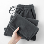 Vintage Paksud Talvised Vabaaja Fliisip&uuml;ksid Meestele Lai Jalg Kotid Soojad Treeningp&uuml;ksid Meessoost Joonistus Jogger P&uuml;ksid S&uuml;gisp&uuml;ksid L tumehall v&auml;rv