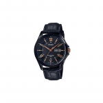 Casio STANDARD seeria retro osutiga kell kalendrimudel kvartsliikumine nahkrihm Jaapani ja Korea kell meeste kell must sihverplaat MTP-1384BL-1A2 must