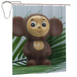 Cheburashka ja Gena Du&scaron;ikardin Vannituba Pol&uuml;ester Veekindel Vannikardinad Konksudega W180H190(CM)-1 Pcs