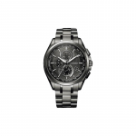 CITIZEN Attesa seeria ATTESA seeria Helendav Eco-Drive Valgusenergia Kvarts Titaanist rihm Meeste k&auml;ekell Must sihverplaat AT8044-56E must