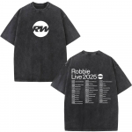 Robbie Williams Live Pw Tour Vintage Pesuga T-s&auml;rk Mehed Naised Suvine O-kaelusega T-s&auml;rgid Mood Harajuku L&uuml;hikeste Varrukatega T-s&auml;rgid S