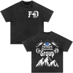 Forward Observations Group Kolju Prindiga T-s&auml;rk Meeste Vintage Pesu Must &Uuml;le suurusega Streetwear Puuvillane L&uuml;hikeste varrukatega Unisex T-s&auml;rgid L black