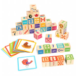 Montessori 36 tk puidust klotside komplekt ABC t&auml;hed ja numbrid &Otilde;ppem&auml;ng kaartidega STEM ehituskomplekt v&auml;ikelastele Hariduslik m&auml;nguasi Geometric Shape