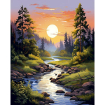 GATYZTORY 60x75cm Raamitud Maal Numbrite J&auml;rgi T&auml;iskasvanutele Kaasaegne Metsavaade Pilt Numbrite J&auml;rgi Akr&uuml;&uuml;lv&auml;rv L&otilde;uendil Kodu Dekoor 60x75cm Diy Frame